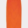 Matching Sets-MILLY Plaited Knit Midi Skirt Pink/Coral