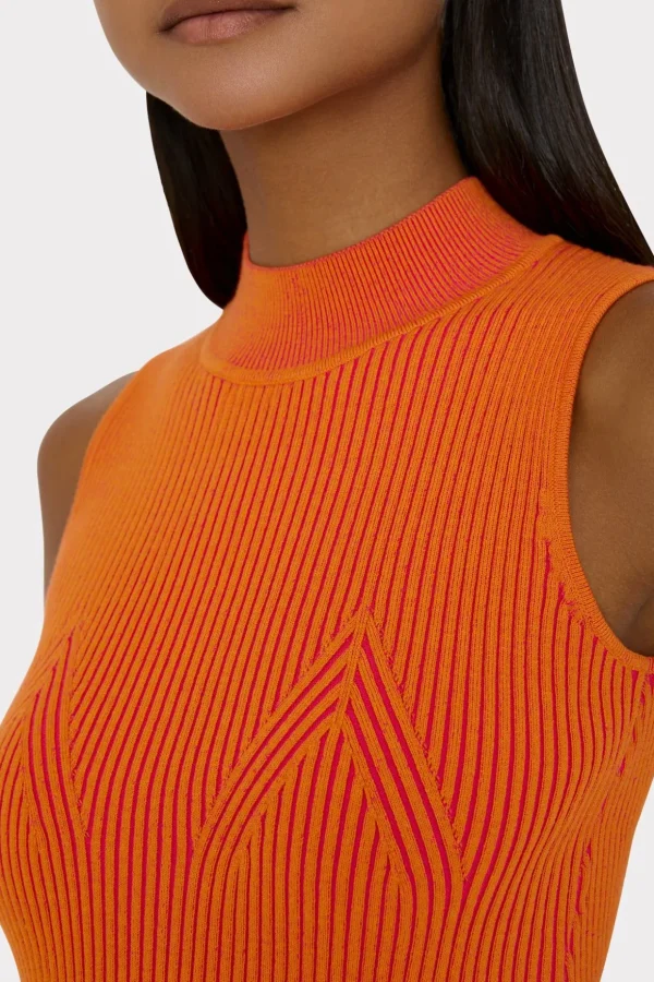 plaited_knit_shell_top_2.webp Jumpsuits & Rompers-MILLY Plaited Knit Shell Top Pink/Coral