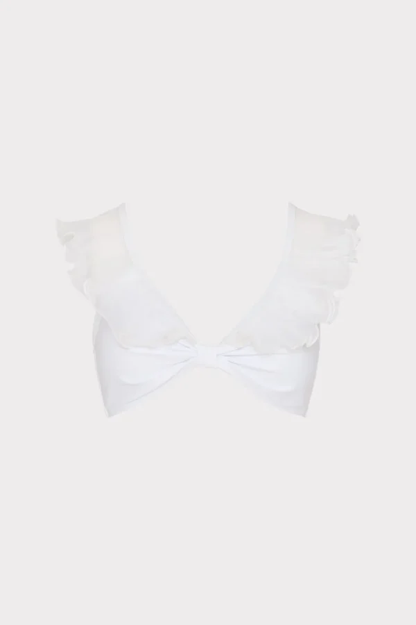pleated_organza_bikini_to_0.webp Jumpsuits & Rompers-MILLY Pleated Organza Bikini Top White