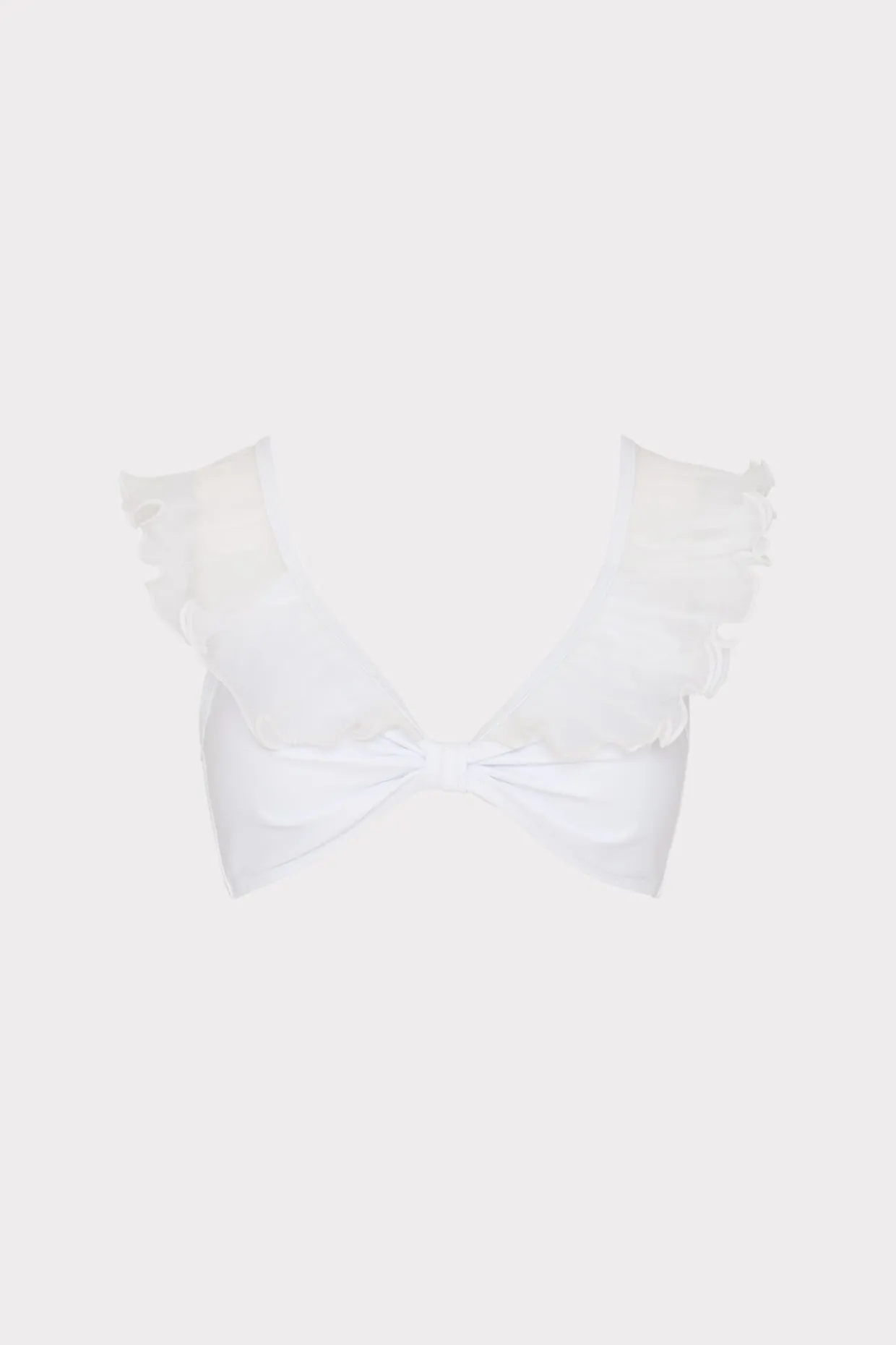 Jumpsuits & Rompers-MILLY Pleated Organza Bikini Top White