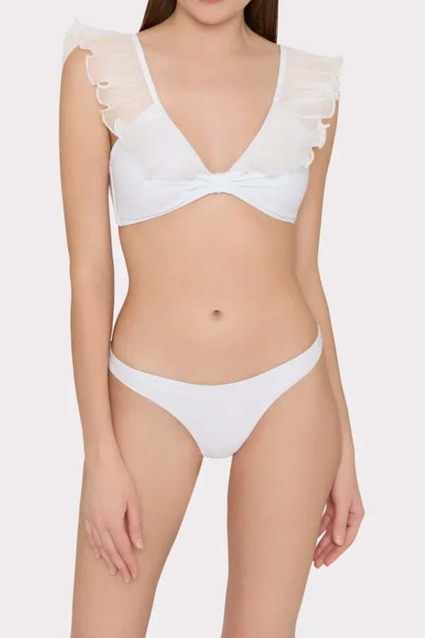 pleated_organza_bikini_to_1.webp Jumpsuits & Rompers-MILLY Pleated Organza Bikini Top White