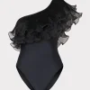 pleated_organza_one_shoul_0.webp One Piece Swimsuits-MILLY Pleated Organza One Shoulder One Piece Black