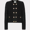 Sweaters & Knits-MILLY Pointelle Textured Knit Jacket Black