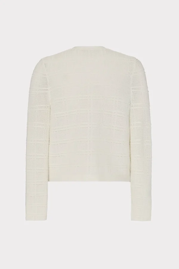pointelle_textured_knit_j_3-4.webp Jumpsuits & Rompers-MILLY Pointelle Textured Knit Jacket Ecru