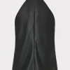 Jumpsuits & Rompers-MILLY Preston Vegan Leather Top Black