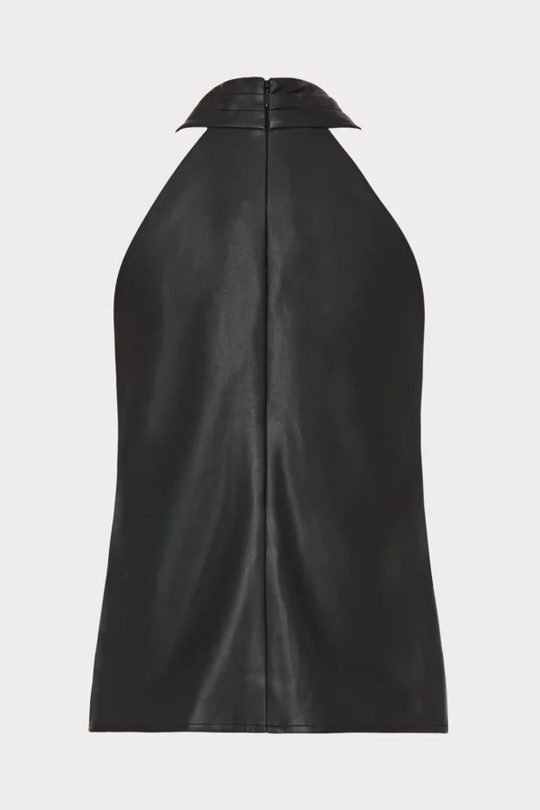 Jumpsuits & Rompers-MILLY Preston Vegan Leather Top Black