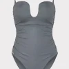 One Piece Swimsuits-MILLY Ragatta One Piece Grey