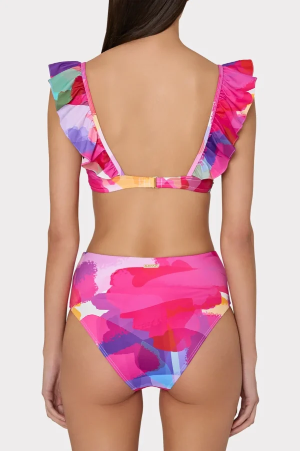 rainbow_waterfall_ruffle__2.webp Jumpsuits & Rompers-MILLY Rainbow Waterfall Ruffle Bikini Top Multi