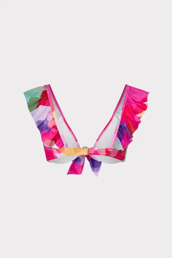 rainbow_waterfall_ruffle__3.webp Jumpsuits & Rompers-MILLY Rainbow Waterfall Ruffle Bikini Top Multi