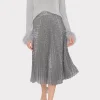 Skirts-MILLY Rayla Pleated Sequins Skirt Silver