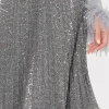 Skirts-MILLY Rayla Pleated Sequins Skirt Silver