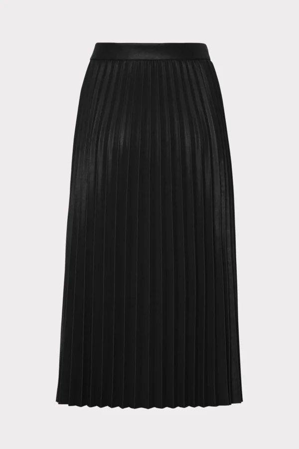 rayla_vegan_leather_pleat_3.webp Skirts-MILLY Rayla Vegan Leather Pleated Skirt Black