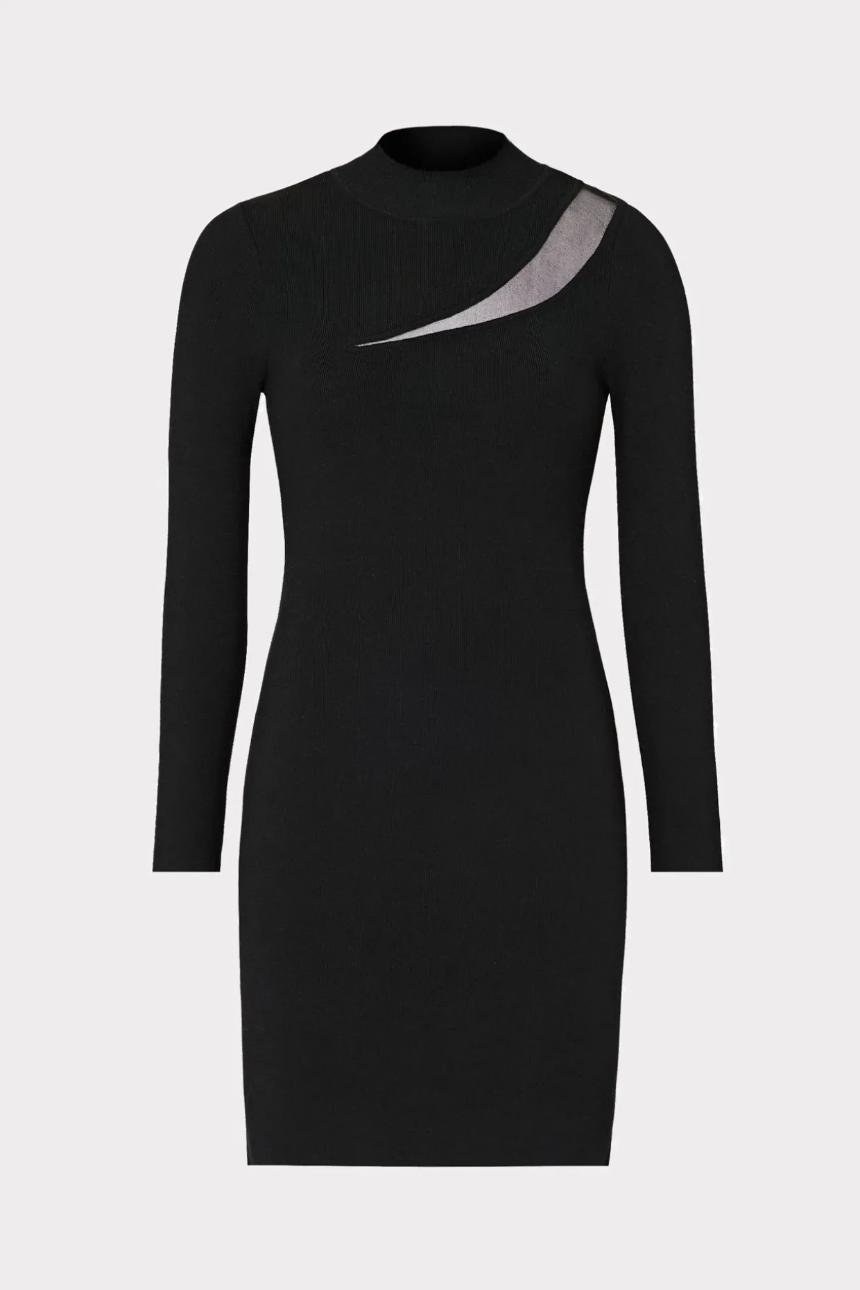 Sweaters & Knits-MILLY Ren Sheer Cut Out Mini Dress Black