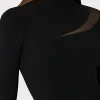 Knit Dresses-MILLY Ren Sheer Cut Out Mini Dress Black