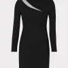 Sweaters & Knits-MILLY Ren Sheer Cut Out Mini Dress Black