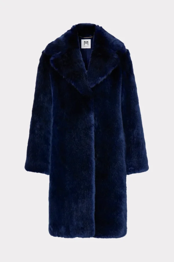 riley_faux_fur_coat_0.webp Coats & Jackets-MILLY Riley Faux Fur Coat Navy