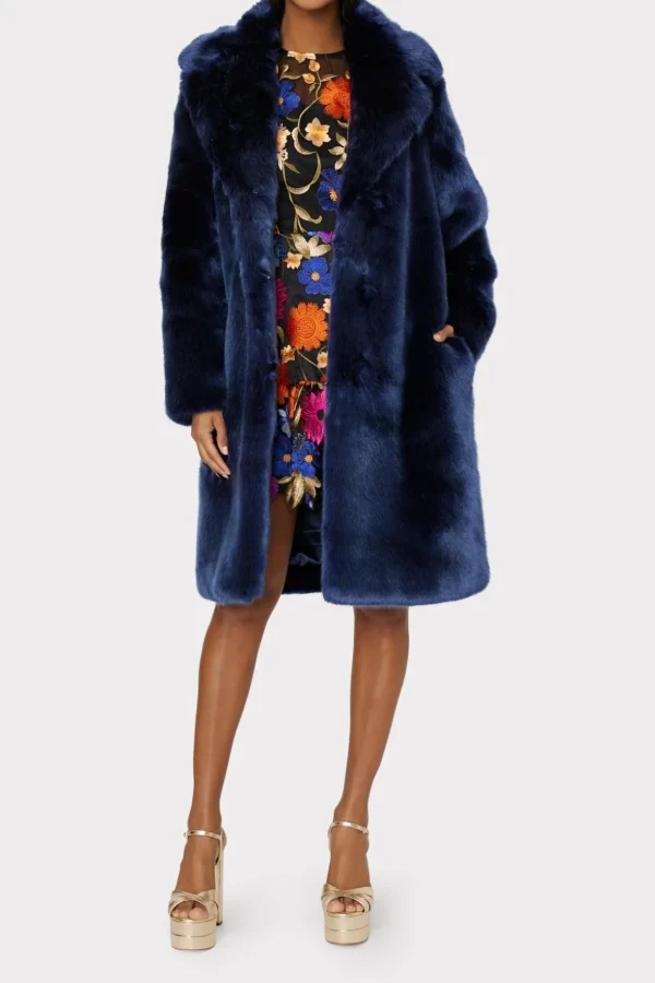 riley_faux_fur_coat_1.webp Coats & Jackets-MILLY Riley Faux Fur Coat Navy