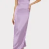Maxi Dresses-MILLY Riva Hammered Satin Gown Purple