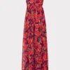 Evening Gowns-MILLY River Windmill Floral Dress Red Multi