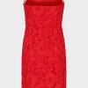 Mini Dresses-MILLY Roja Lace Mini Dress Red