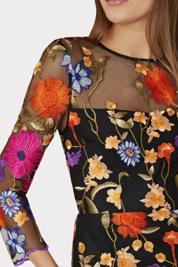 Jumpsuits & Rompers-MILLY Rosalind Fall Foliage Embroidery Dress Black Multi