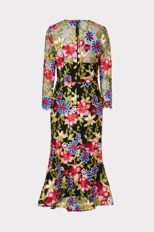 rosalind_floral_embroider_3-3.webp Cocktail Dresses-MILLY Rosalind Floral Embroidery Dress Red Multi