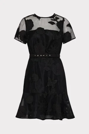 rosie_d_butterfly_embroid_0-4.webp Mini Dresses-MILLY Rosie 3D Butterfly Embroidery Dress Black