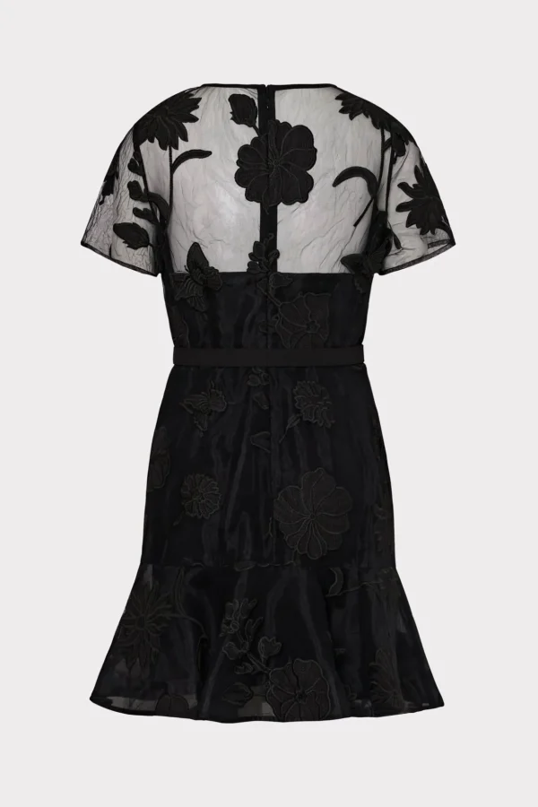 Jumpsuits & Rompers-MILLY Rosie 3D Butterfly Embroidery Dress Black