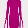 rowa_cascading_cuff_mini__0-2.webp Pink Dresses-MILLY Rowa Cascading Cuff Mini Dress Dark Pink