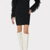 rowe_fringe_sleeve_turtle_1-1.webp Sweaters & Knits-MILLY Rowe Fringe Sleeve Turtleneck Mini Dress Black