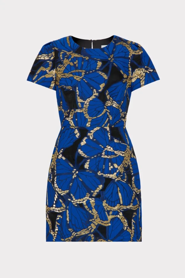 rowen_butterfly_jacquard__0.webp Jumpsuits & Rompers-MILLY Rowen Butterfly Jacquard Dress Blue Multi