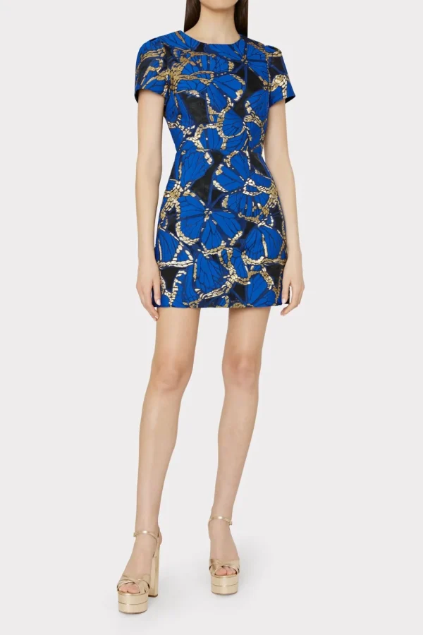 rowen_butterfly_jacquard__1.webp Jumpsuits & Rompers-MILLY Rowen Butterfly Jacquard Dress Blue Multi