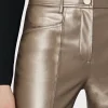 Pants-MILLY Rue Vegan Leather Pants Silver