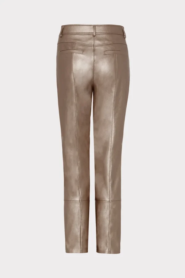 Pants-MILLY Rue Vegan Leather Pants Silver