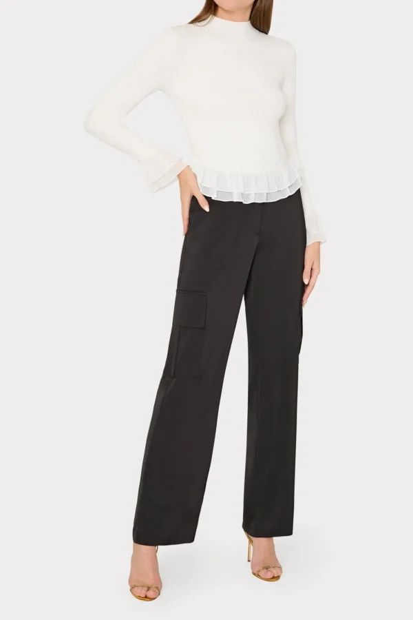 ruffle_knit_mock_neck_1.webp Sweaters & Knits-MILLY Ruffle Knit Mock Neck Ecru