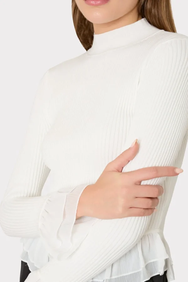 ruffle_knit_mock_neck_2.webp Sweaters & Knits-MILLY Ruffle Knit Mock Neck Ecru