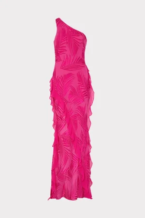 ryanna_chiffon_devore_dre_0-9.webp Evening Gowns-MILLY Ryanna Chiffon Devore Dress Pink Palm
