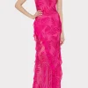 Pink Dresses-MILLY Ryanna Chiffon Devore Dress Pink Palm