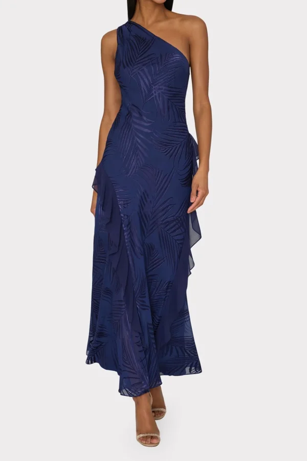 ryanna_chiffon_devore_dre_1-4.webp Guest Of Dresses-MILLY Ryanna Chiffon Devore Dress Navy