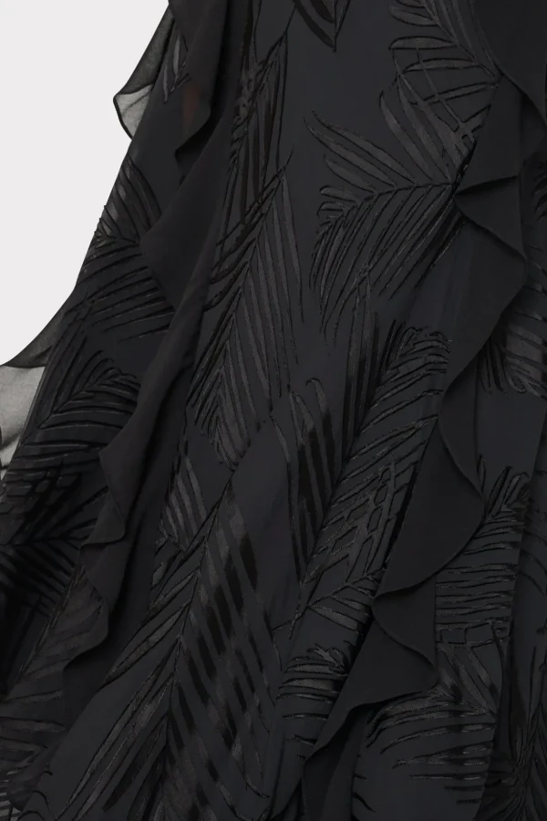ryanna_chiffon_devore_dre_2.webp Jumpsuits & Rompers-MILLY Ryanna Chiffon Devore Dress Black