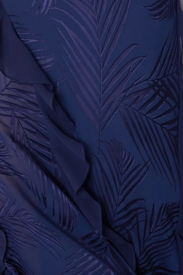 Evening Gowns-MILLY Ryanna Chiffon Devore Dress Navy