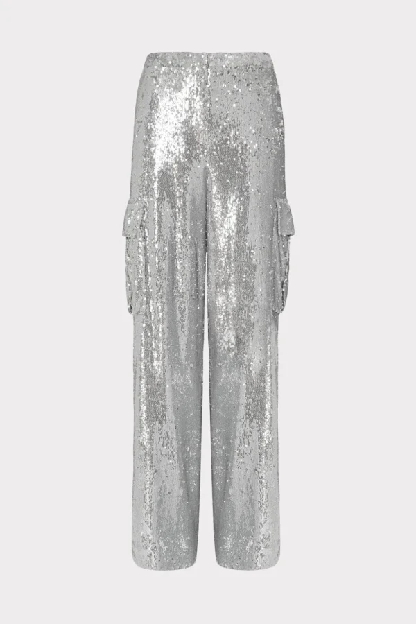 saison_sequins_cargo_pant_0-1.webp Matching Sets-MILLY Saison Sequins Cargo Pants Silver