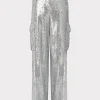 Pants-MILLY Saison Sequins Cargo Pants Silver