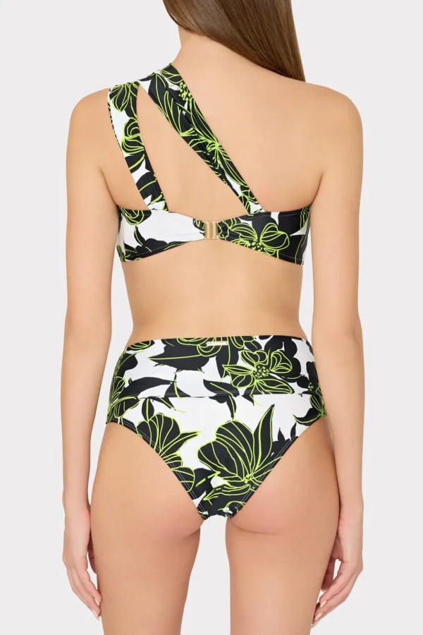 sea_of_petals_high_waiste_2.webp Bikinis-MILLY Sea Of Petals High Waisted Bikini Bottom Chartreuse/Black
