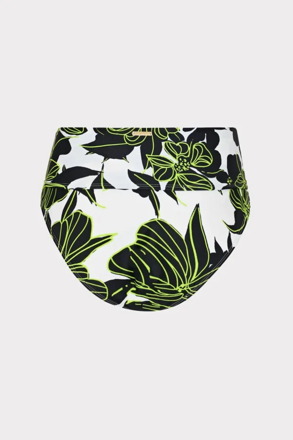 sea_of_petals_high_waiste_3-1.webp Jumpsuits & Rompers-MILLY Sea Of Petals High Waisted Bikini Bottom Chartreuse/Black