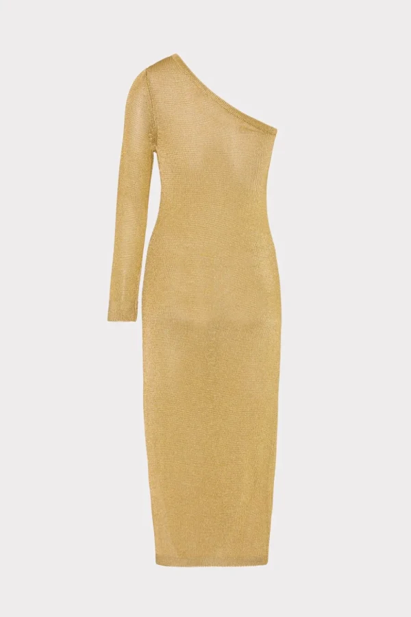 senna_metallic_one_should_3-1.webp Knit Dresses-MILLY Senna Metallic One Shoulder Midi Dress Gold