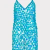 Jumpsuits & Rompers-MILLY Sequin Crochet Mini Sleeveless Dress Blue