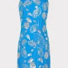 Jumpsuits & Rompers-MILLY Sequin Embelished Linen Mini Dress Blue/White