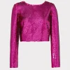 Tops-MILLY Shailyn 3D Sequins Top Pink