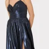 Maxi Dresses-MILLY Shannon Metallic Dress Navy
